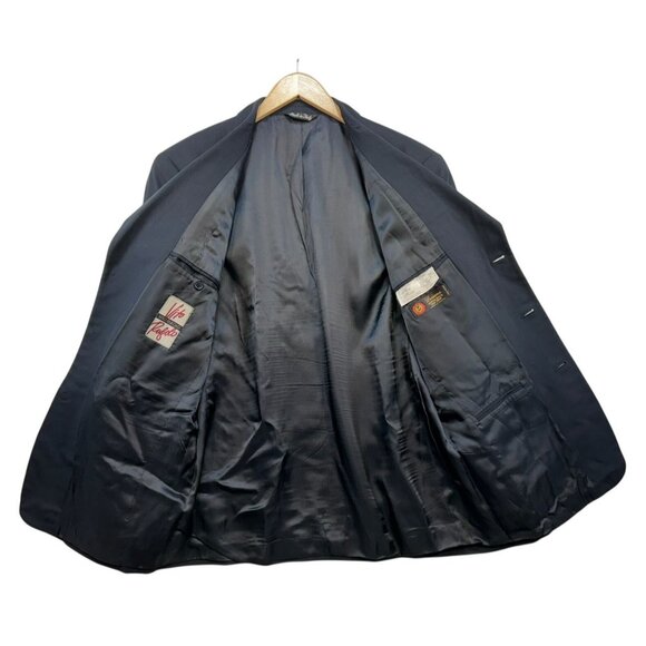 Vito Rufolo Mens Wool Suit Jacket 40R Navy Made In Italy Super 100s High Twist - Picture 8 of 16